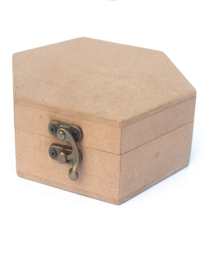 IVEI DIY MDF Hexagon Box- Plain MDF Wood Blank Hexagon Box for Painting, Wooden Sheet Craft, Decoupage, Resin Art Work & Decoration (Box Dimensions - 7 in X 7 in X 2.5 in) - Image 3
